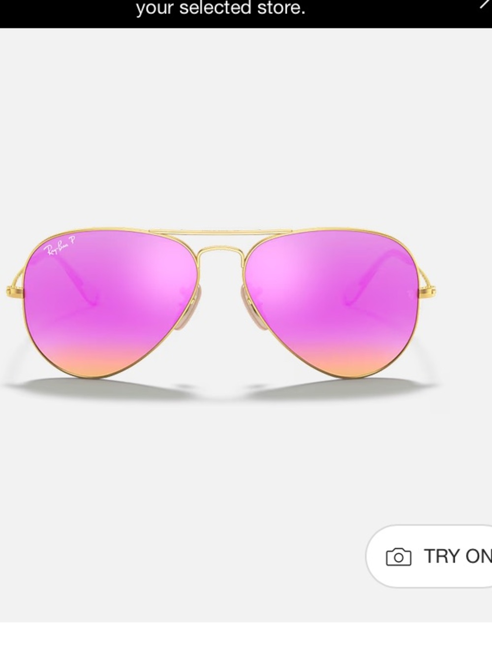 Ray-Ban Gold Frame Sunglasses with Pink Gradient Mirrored Lenses